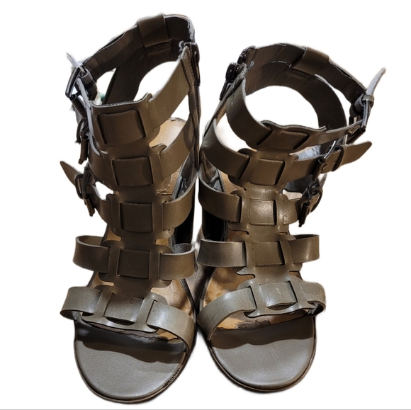 Rampage Gladiator Heeled Sandal Size 9.5 Muted Grey - Picture 7 of 8